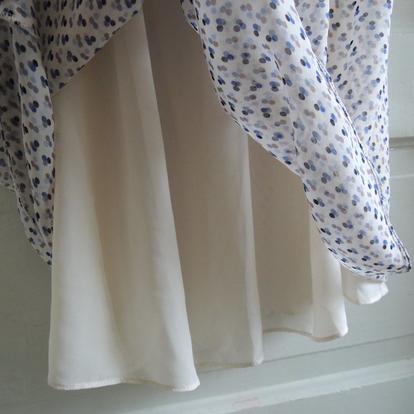 Max Studio Blue & White Dot Print Blouson Dress S - Picture 8 of 12